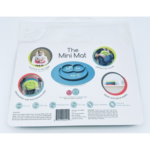 EZPZ The‎ Mini Mat Baby Placemat Food Bowl/Plate Silicone Suction BPA free Green - Picture 2 of 3